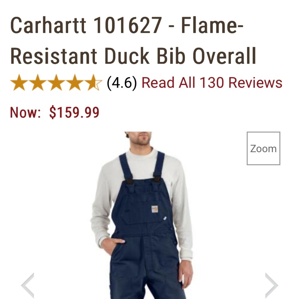 Carhartt Flame-Resistant Navy Bib Overalls. Brand New With ALL Tags Attached